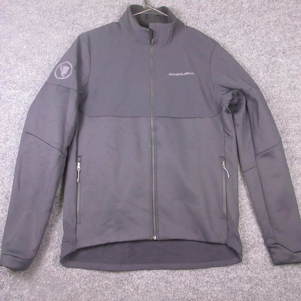 Endura SingleTrack Jacket Mens Medium Black FZ Thermal LS Softshell Cycling